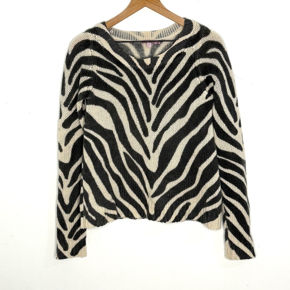 Calypso St. Barth 100% Cashmere Zebra Print Sweater (Size S)